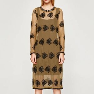 ZARA Embroidery Tulle Dress
